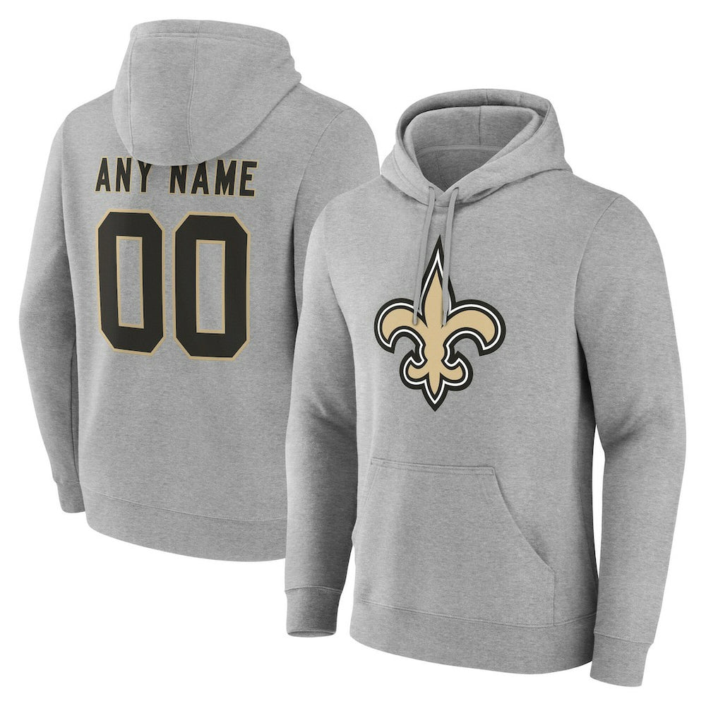 New Orleans Saints Big & Tall Team Authentic Custom Hoodie - Gray for sale
