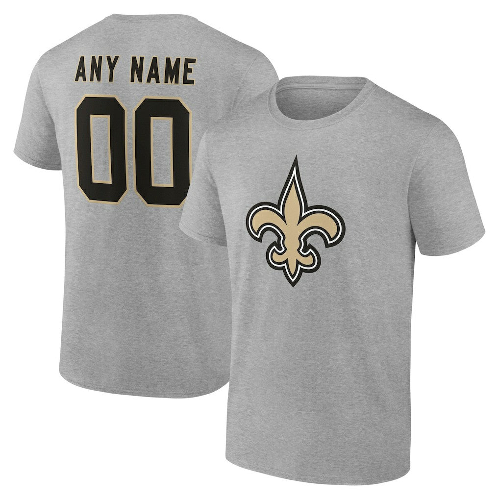 New Orleans Saints Big & Tall Team Authentic Custom T-Shirt - Gray outlet