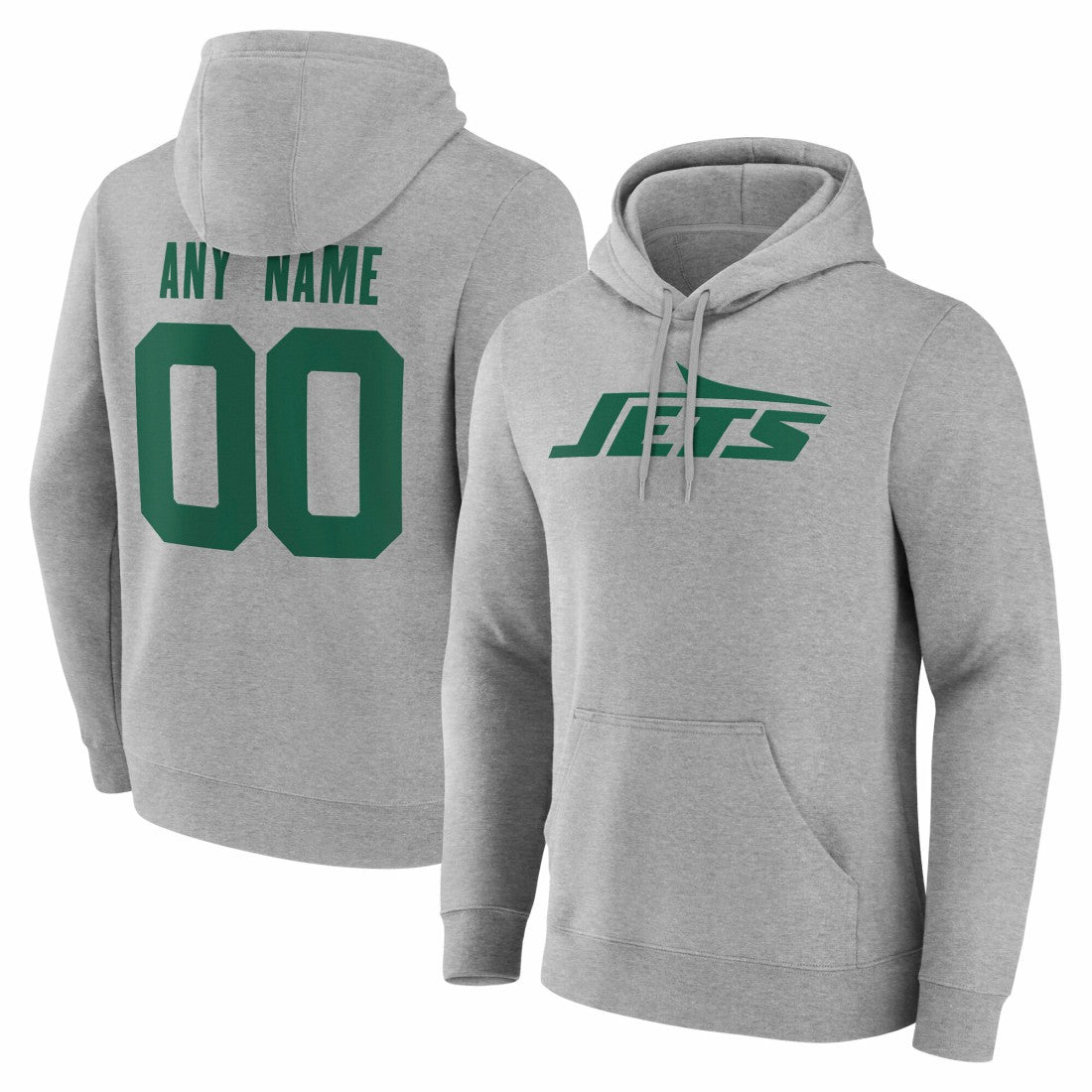 New York Jets Big & Tall Team Authentic Custom Hoodie - Gray discount