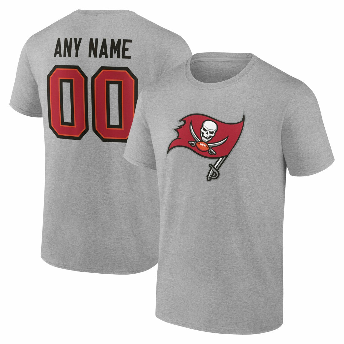 Tampa Bay Buccaneers Big & Tall Team Authentic Custom T-Shirt - Gray sale