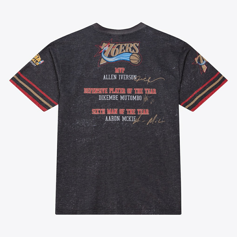 Philadelphia 76ers Hardwood Classics Originals Collection 2000-2001 Team Roster T-Shirt - Black | Mitchell & Ness for sale