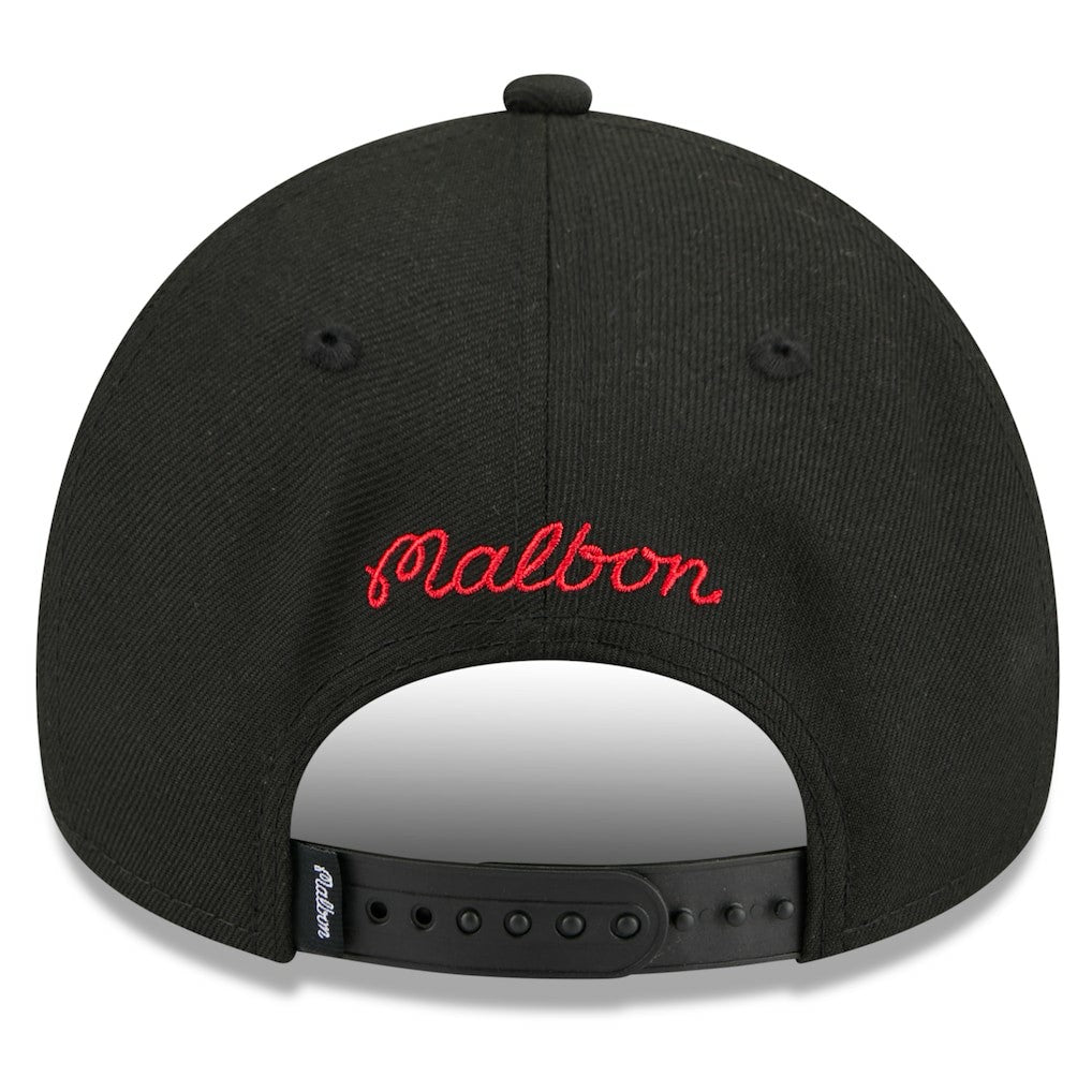 Chicago Bulls x Malbon Golf Unisex 9FORTY A-Frame Adjustable Hat - Black | New Era shop