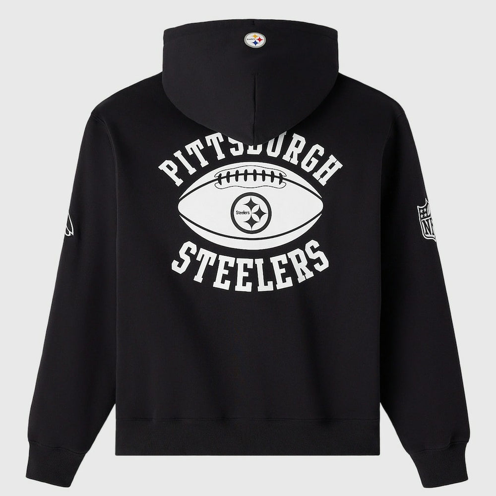 Pittsburgh Steelers OVO x NFL Unisex Full-Zip Waffle-Lined Hoodie - Black online