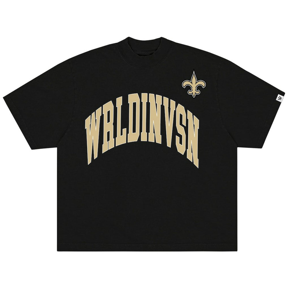 WRLDINVSN x New Orleans Saints Unisex Oversized Arch T-Shirt - Black cheap