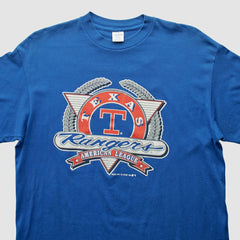 Texas Rangers Trench 1991 T-shirt - Blue Vintage
