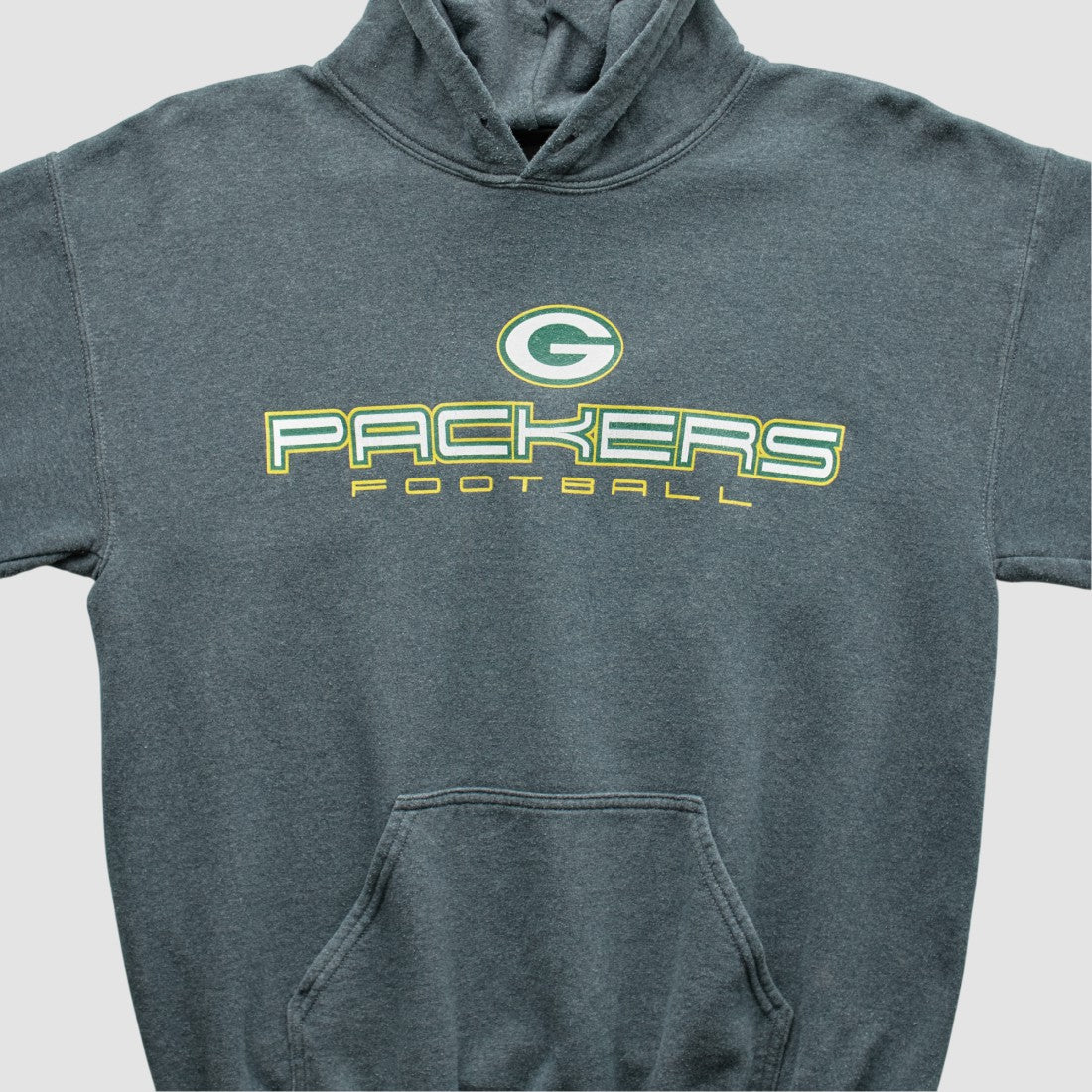 Green Bay Packers 2000s Hooded Pullover Sweatshirt - Dark Heather Gray Vintage cheap
