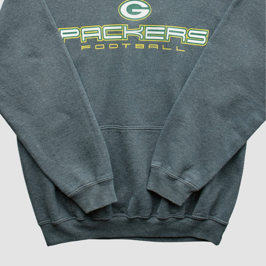 Green Bay Packers 2000s Hooded Pullover Sweatshirt - Dark Heather Gray Vintage cheap