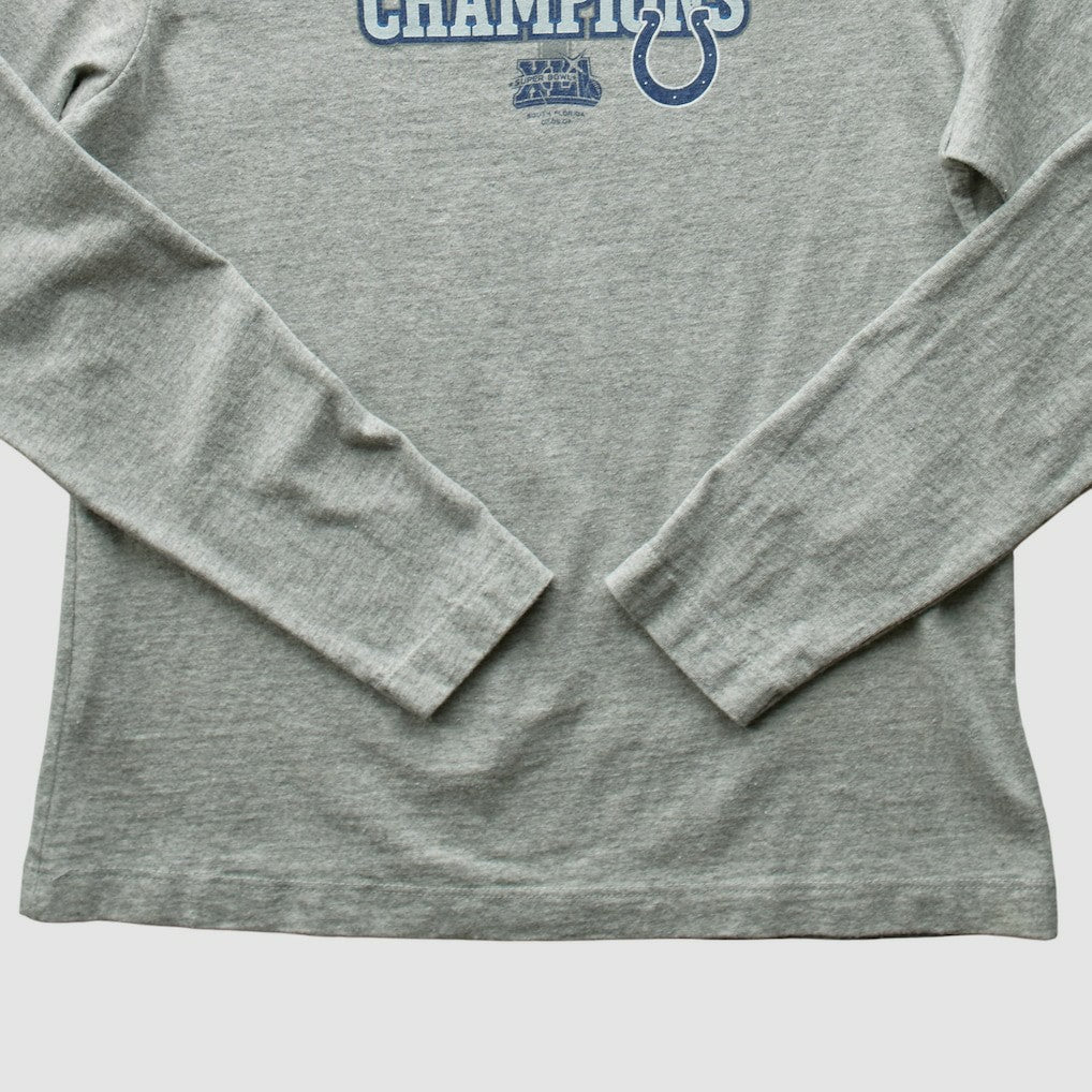 Indianapolis Colts 2007 Long Sleeve T-shirt - Heather Gray Vintage on sale