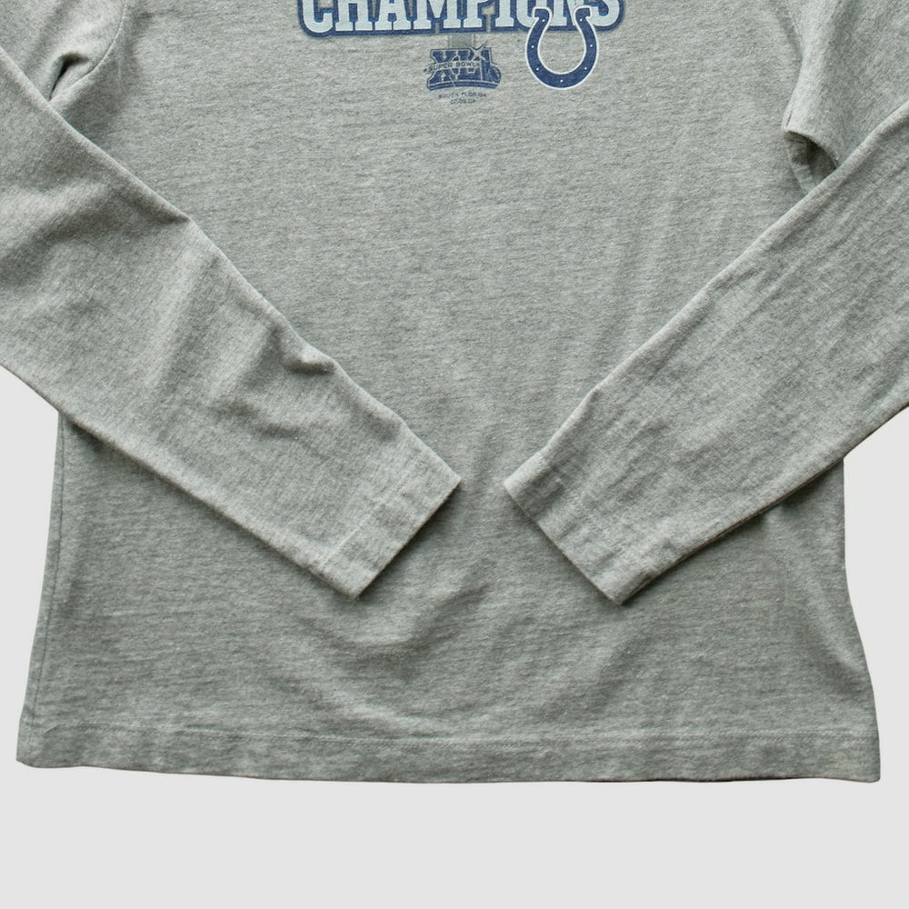 Indianapolis Colts 2007 Long Sleeve T-shirt - Heather Gray Vintage on sale