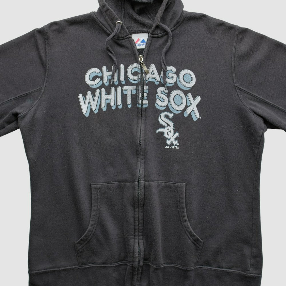 Chicago White Sox Majestic 2010 Hooded Full Zip Sweatshirt - Black Vintage
