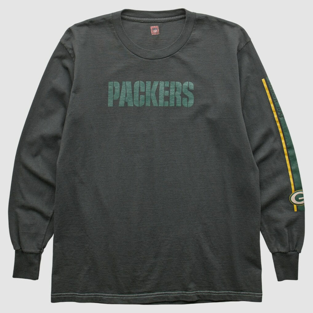 Green Bay Packers NFL 2000s Long Sleeve T-shirt - Charcoal Vintage cheap