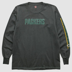Green Bay Packers NFL 2000s Long Sleeve T-shirt - Charcoal Vintage cheap