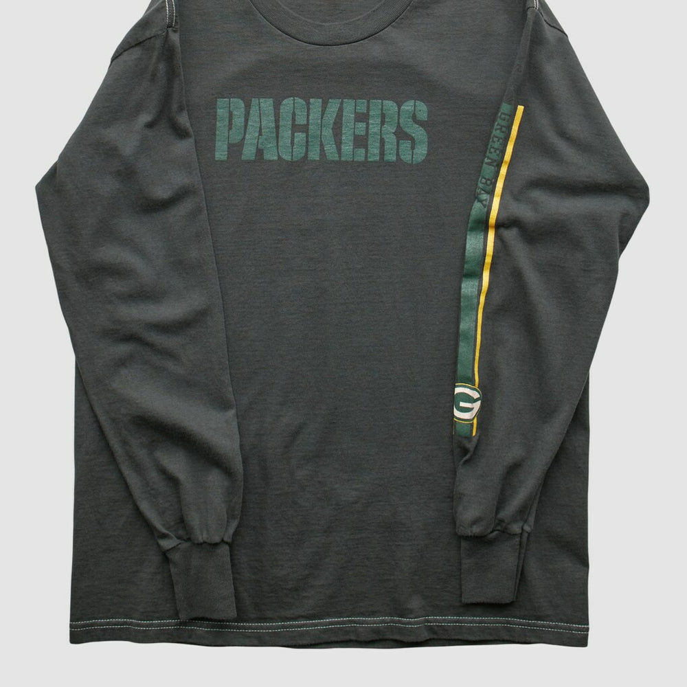 Green Bay Packers NFL 2000s Long Sleeve T-shirt - Charcoal Vintage cheap