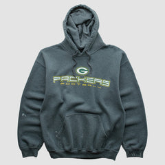 Green Bay Packers 2000s Hooded Pullover Sweatshirt - Dark Heather Gray Vintage online