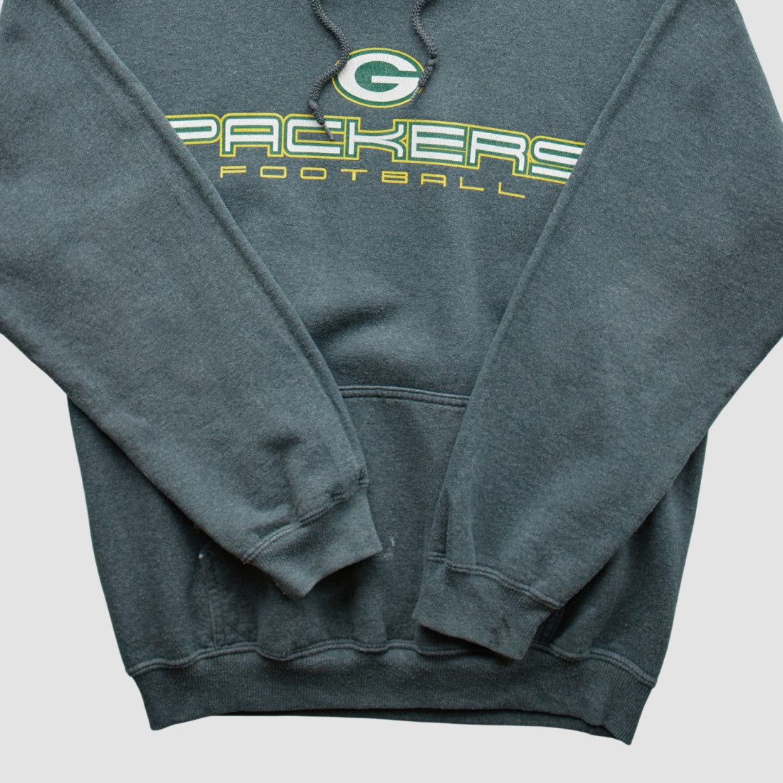 Green Bay Packers 2000s Hooded Pullover Sweatshirt - Dark Heather Gray Vintage online