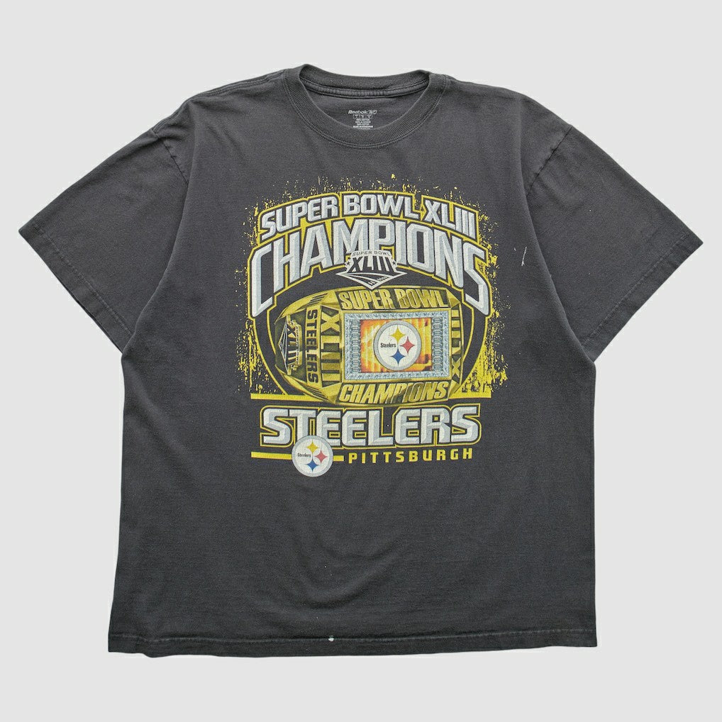 Pittsburgh Steelers Reebok 2009 T-shirt - Black Vintage outlet
