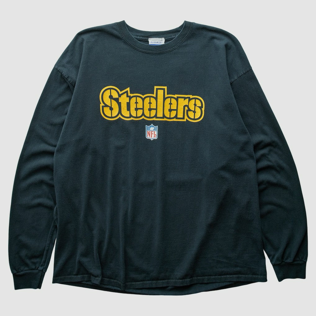 Pittsburgh Steelers Reebok 2000s Long Sleeve T-shirt - Black Vintage outlet