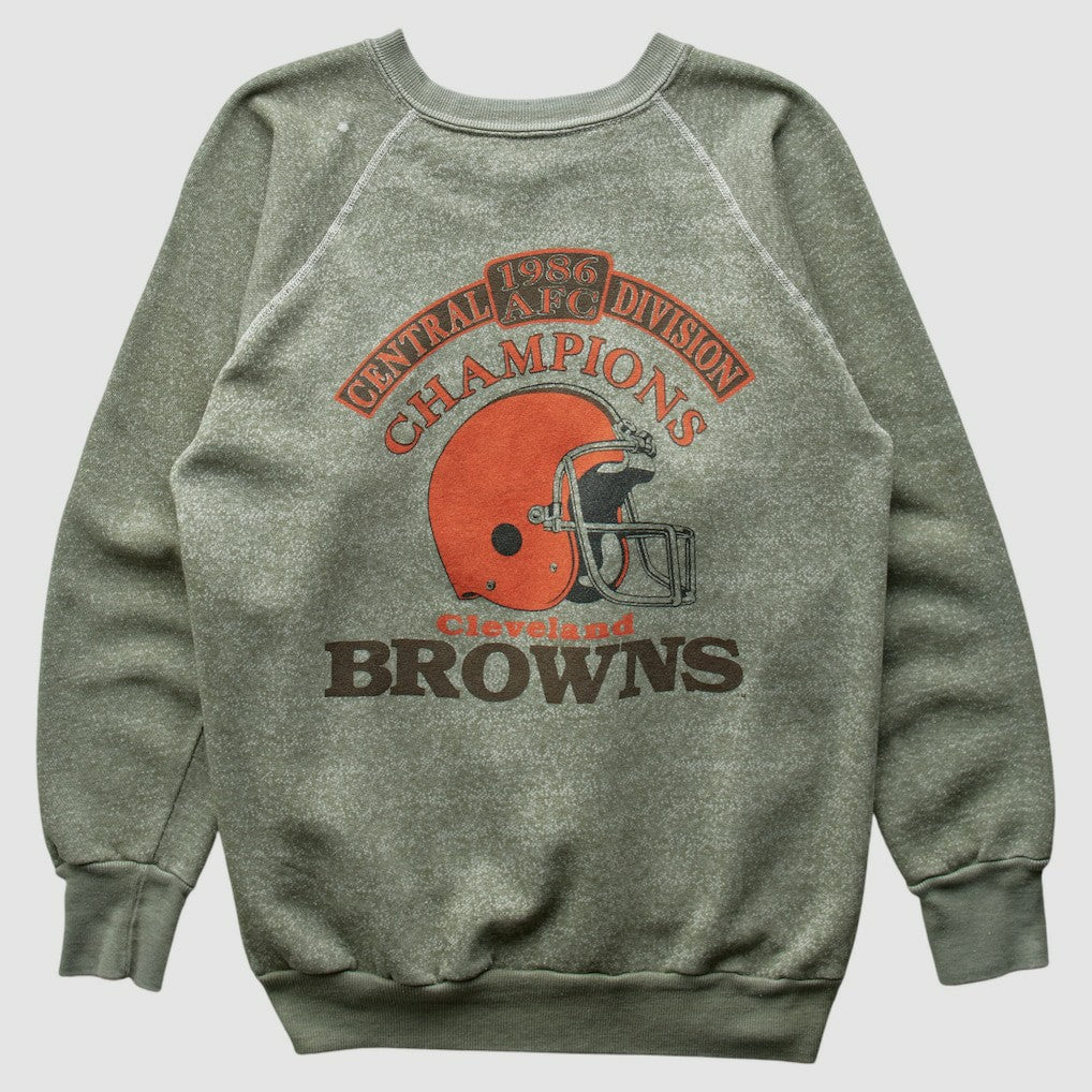 Cleveland Browns 1986 Pullover Sweatshirt - Olive Vintage discount