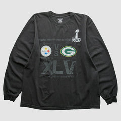 Superbowl XLV Reebok 2011 Long Sleeve T-shirt - Black Vintage cheap