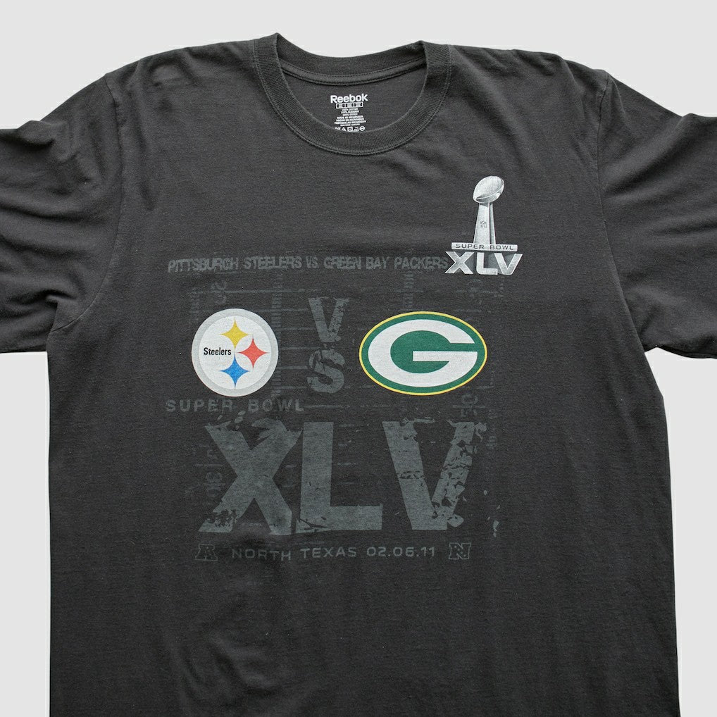 Superbowl XLV Reebok 2011 Long Sleeve T-shirt - Black Vintage cheap