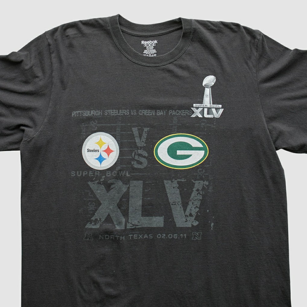 Superbowl XLV Reebok 2011 Long Sleeve T-shirt - Black Vintage cheap