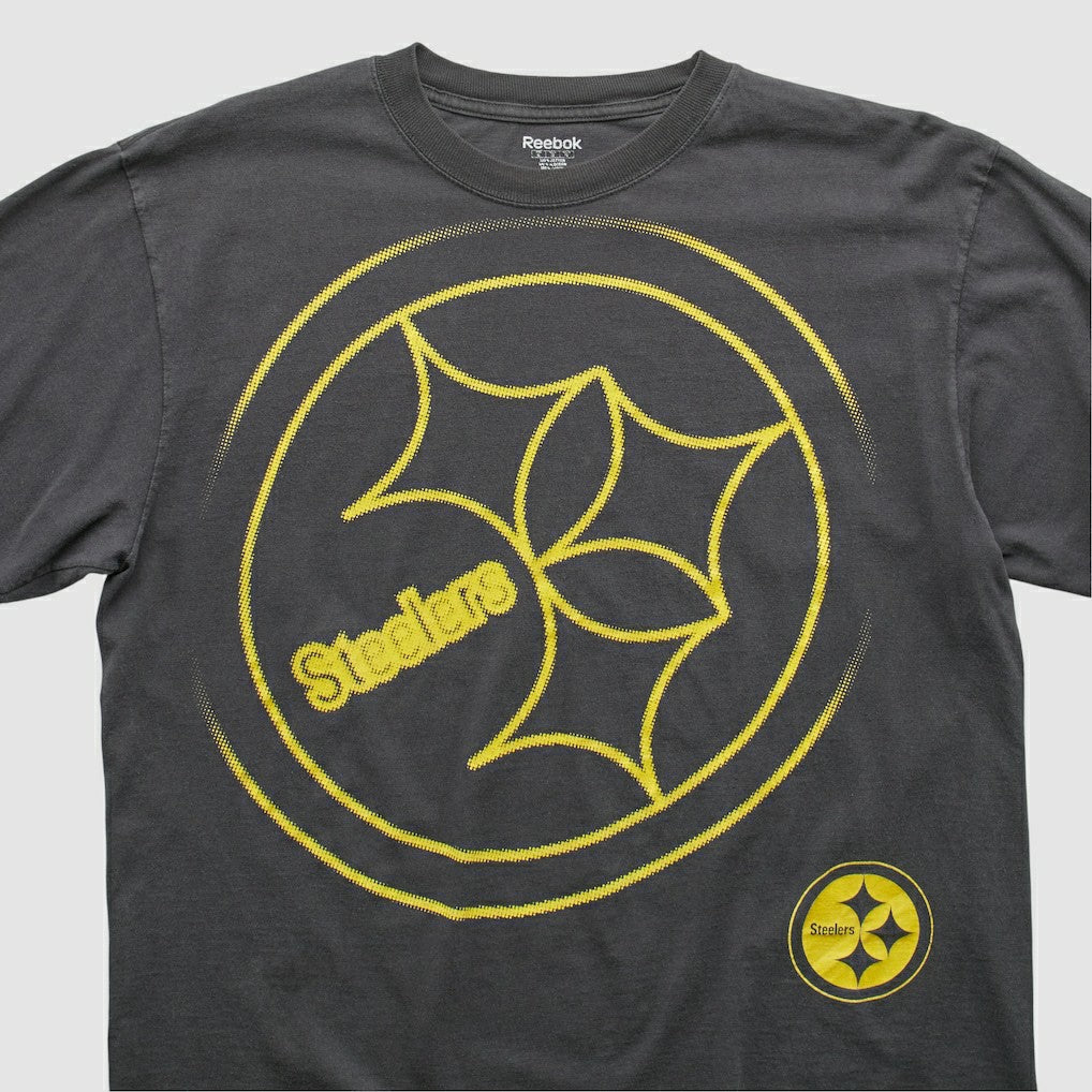Pittsburgh Steelers Reebok 2000s Long Sleeve T-shirt - Charcoal Vintage for sale