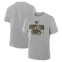 Charlotte Hornets Hoops For Troops T-Shirt - Gray online