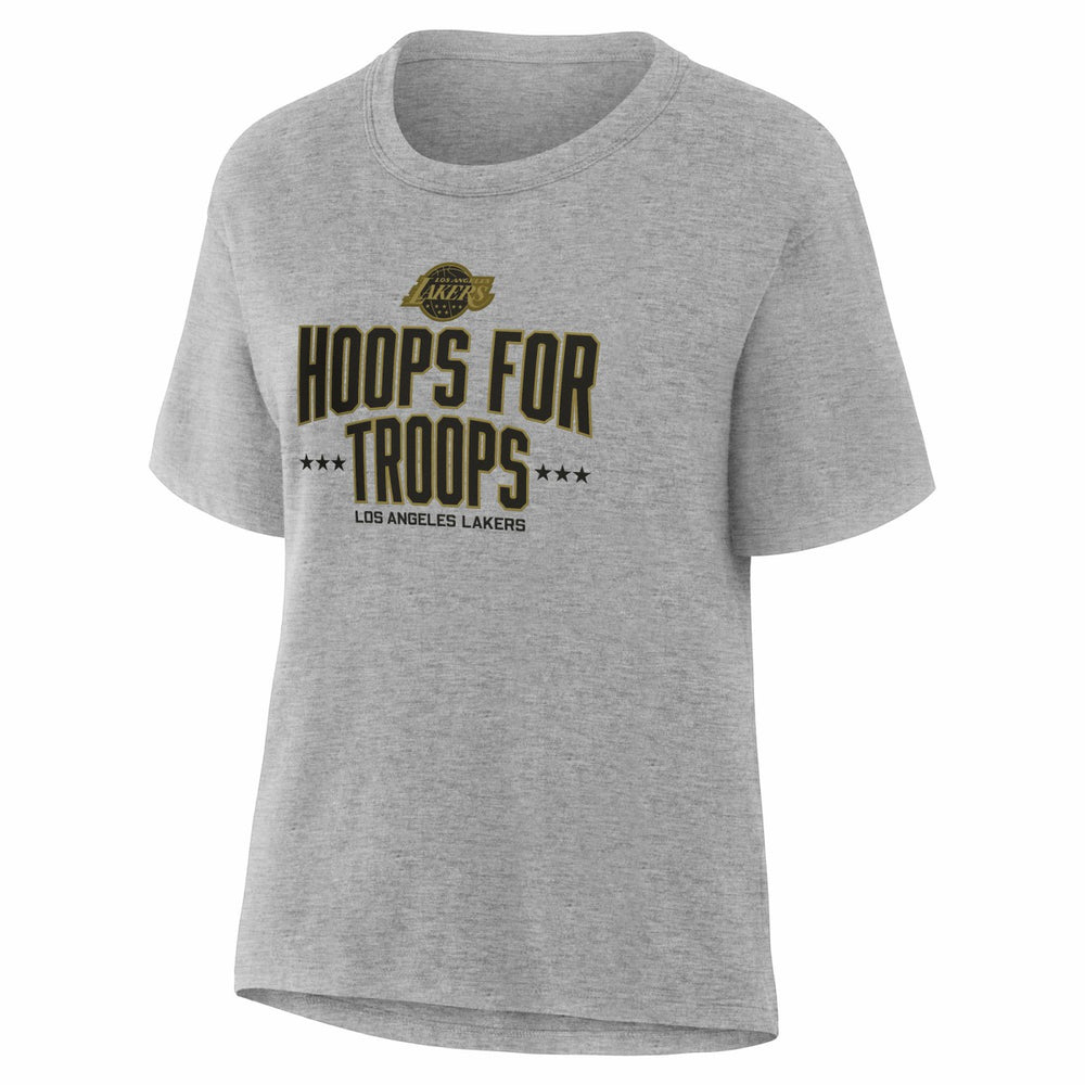 Los Angeles Lakers Women's Hoops For Troops T-Shirt - Gray online