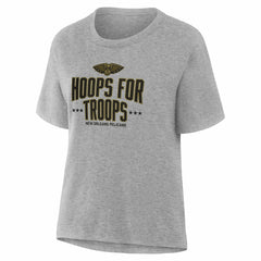 New Orleans Pelicans Women's Hoops For Troops T-Shirt - Gray shop