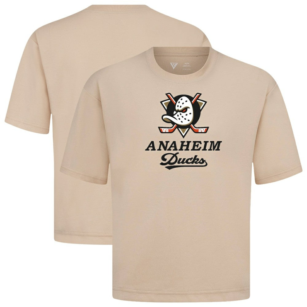 Anaheim Ducks Levelwear Team Surge Luxe Signature Knit T-Shirt Khaki