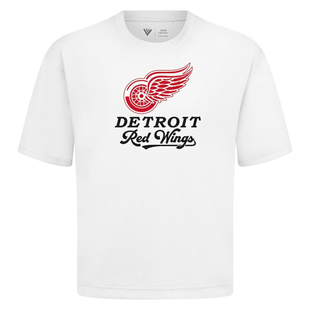 Detroit Red Wings Levelwear Team Surge Luxe Signature Knit T-Shirt White