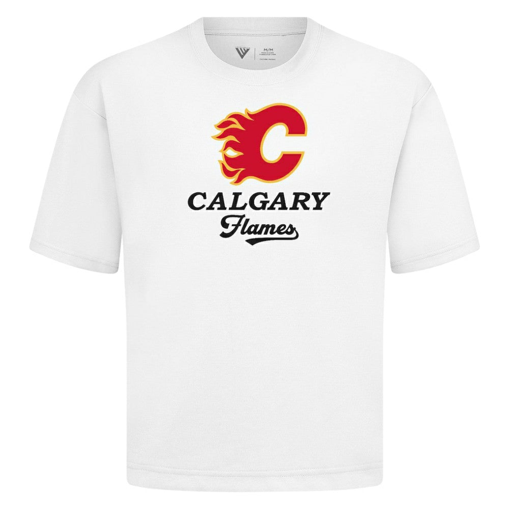 Calgary Flames Levelwear Team Surge Luxe Signature Knit T-Shirt White