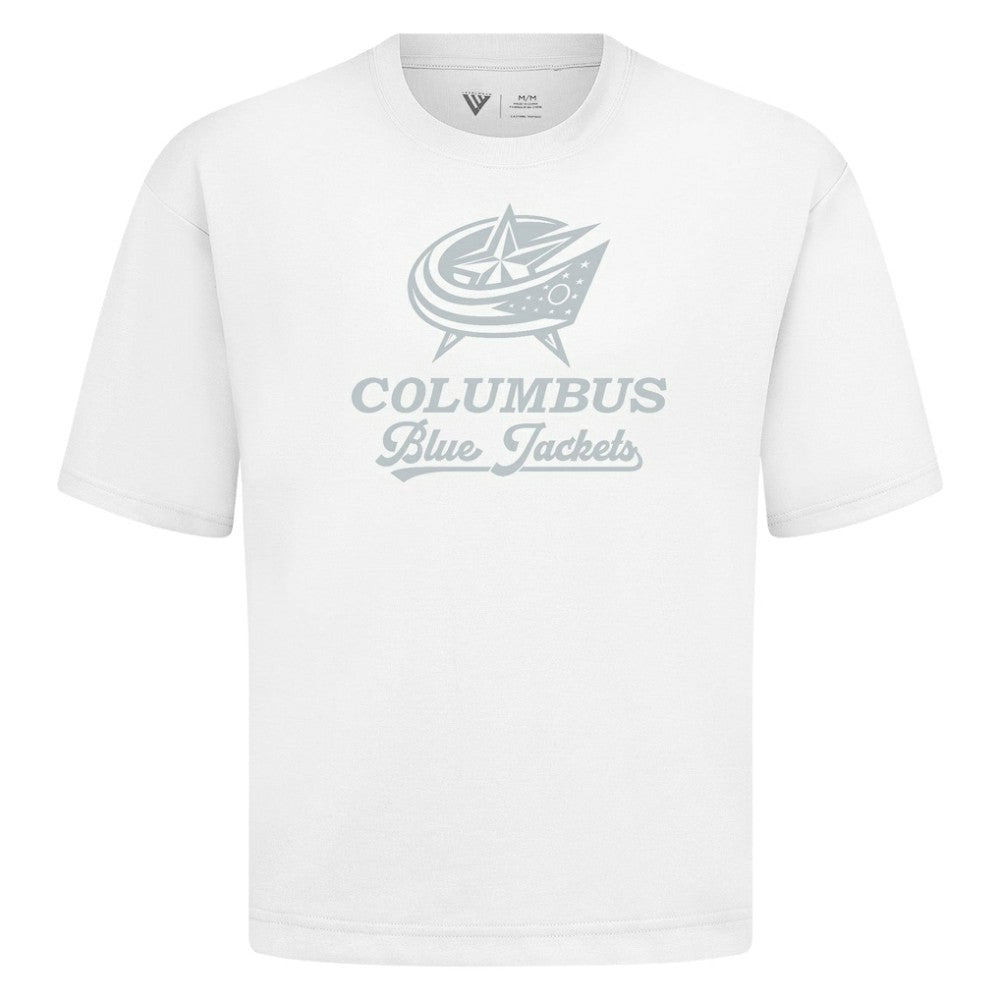 Columbus Blue Jackets Levelwear Shadow Surge Luxe Signature Knit T-Shirt White
