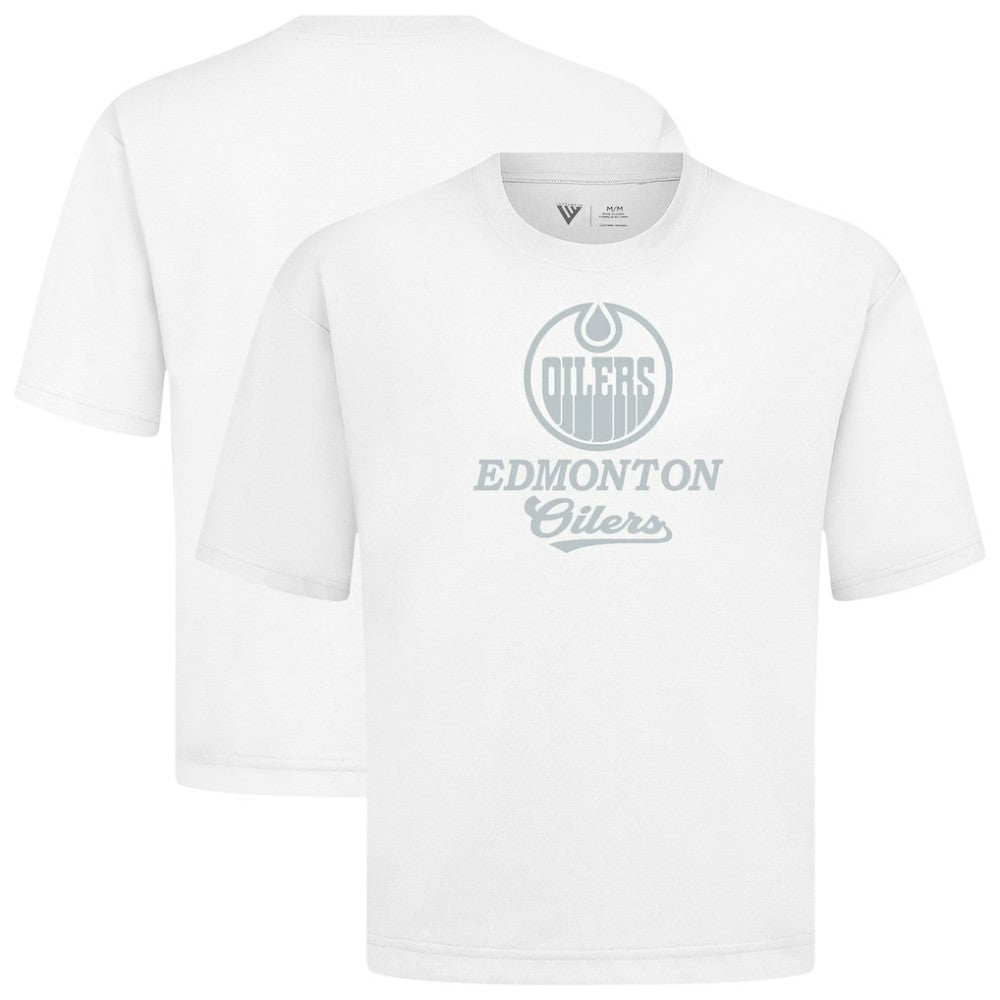 Edmonton Oilers Levelwear Shadow Surge Luxe Signature Knit T-Shirt White