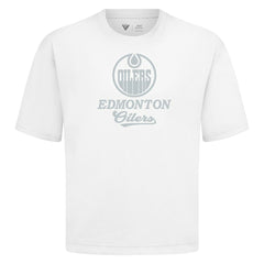 Edmonton Oilers Levelwear Shadow Surge Luxe Signature Knit T-Shirt White
