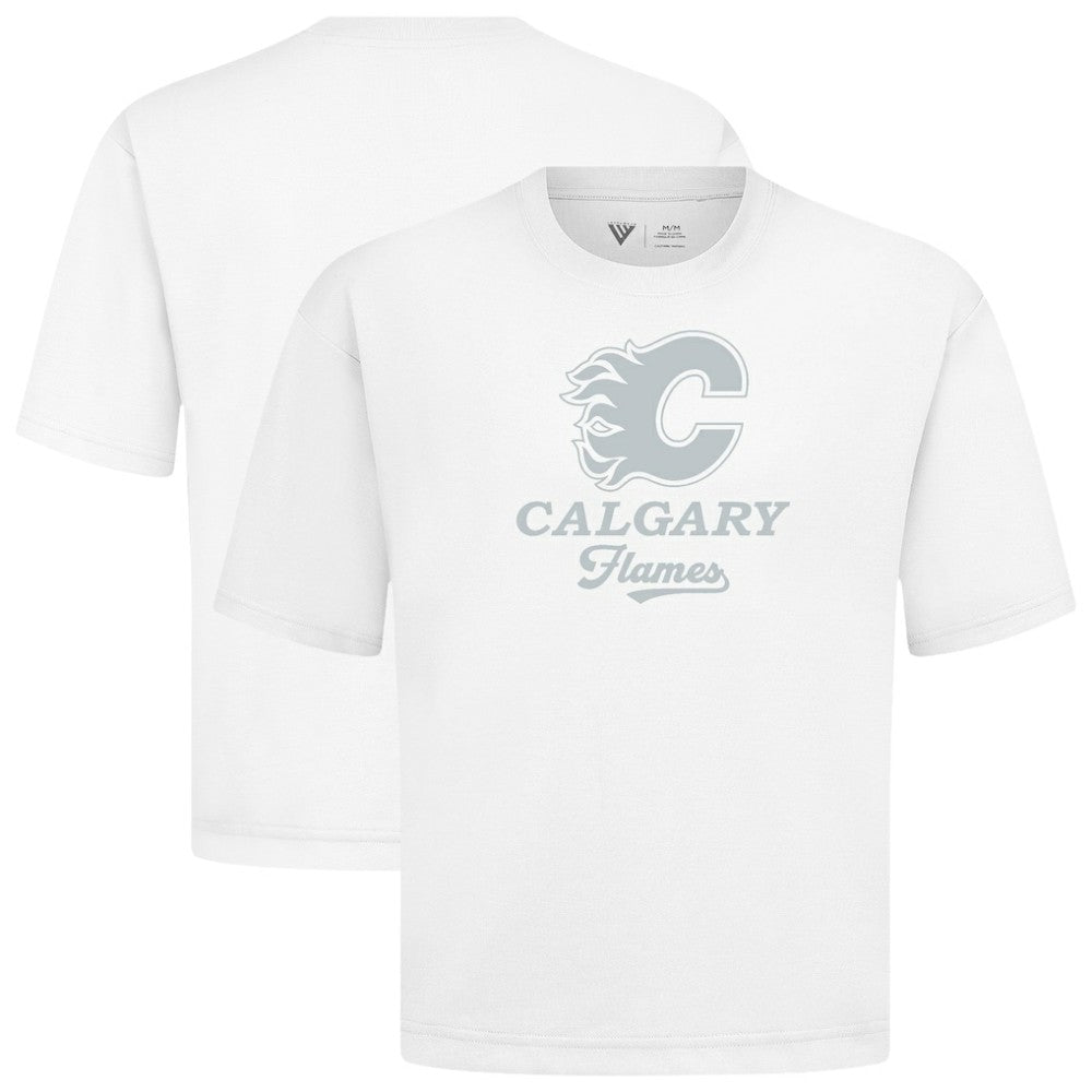 Calgary Flames Levelwear Shadow Surge Luxe Signature Knit T-Shirt White