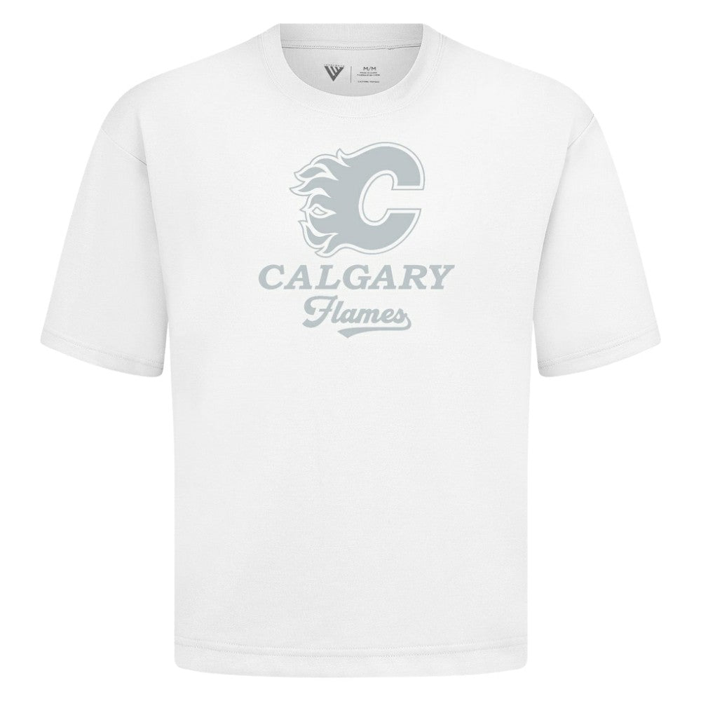 Calgary Flames Levelwear Shadow Surge Luxe Signature Knit T-Shirt White