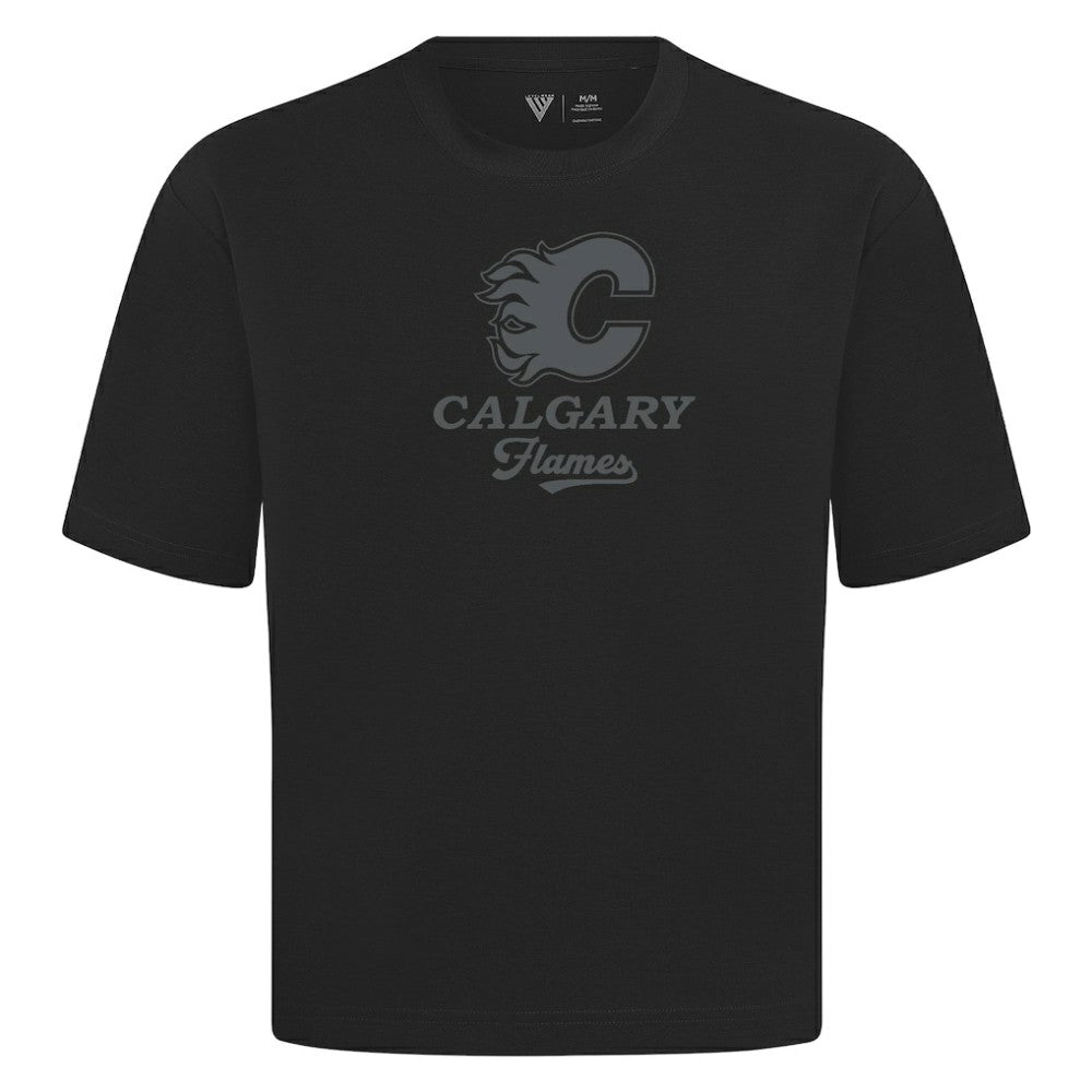 Calgary Flames Levelwear Shadow Surge Luxe Signature Knit T-Shirt Black