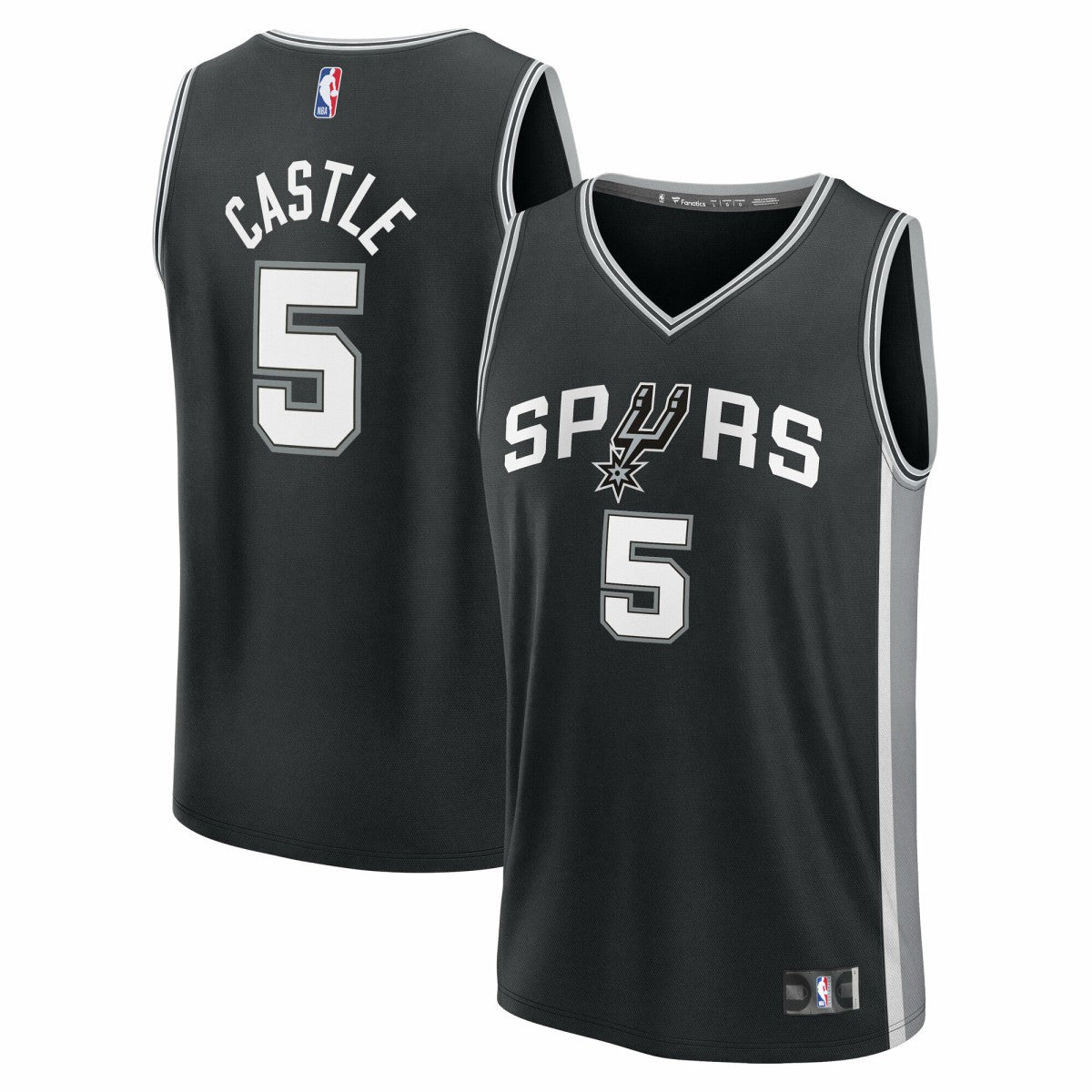 Stephon Castle San Antonio Spurs Fast Break Replica Jersey - Black - Icon Edition | Fanatics online