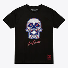 Atlanta Braves Women's Sugar Skull Boxy T-Shirt - Black | Mitchell & Ness