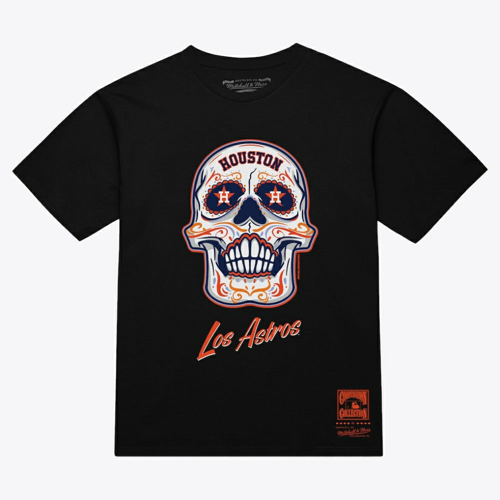 Houston Astros Women's Sugar Skull Boxy T-Shirt - Black | Mitchell & Ness