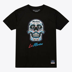 Miami Marlins Women's Sugar Skull Boxy T-Shirt - Black | Mitchell & Ness