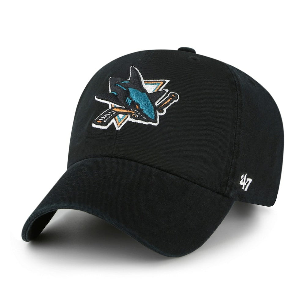 San Jose Sharks '47 Logo Clean Up Adjustable Hat Black