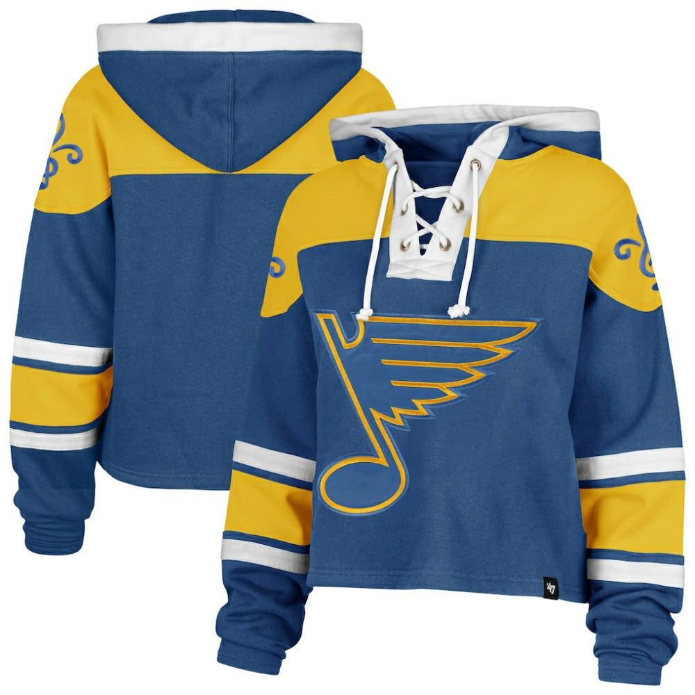 St. Louis Blues '47 Women's Cropped Lacer Hoodie Blue