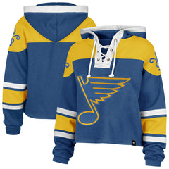 St. Louis Blues '47 Women's Cropped Lacer Hoodie Blue