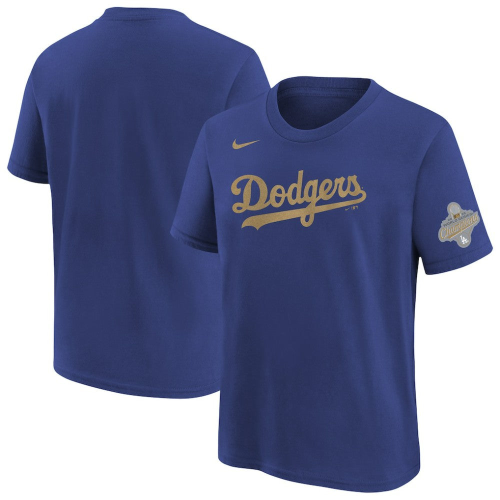Los Angeles Dodgers Youth 2026 Gold Collection Wordmark T-Shirt - Royal | Nike