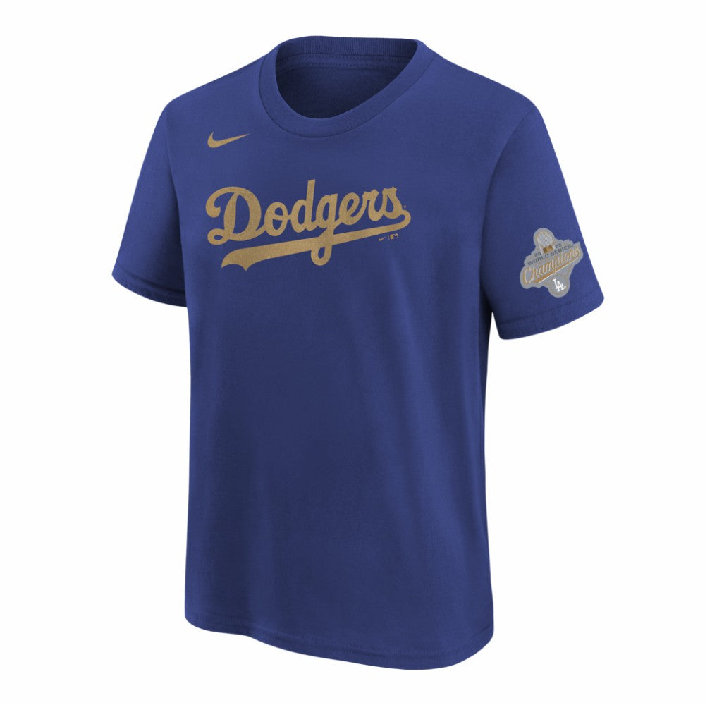 Los Angeles Dodgers Youth 2026 Gold Collection Wordmark T-Shirt - Royal | Nike