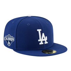 Los Angeles Dodgers Back-to-Back Champions Diamond Side Patch 59FIFTY Fitted Hat - Royal | New Era