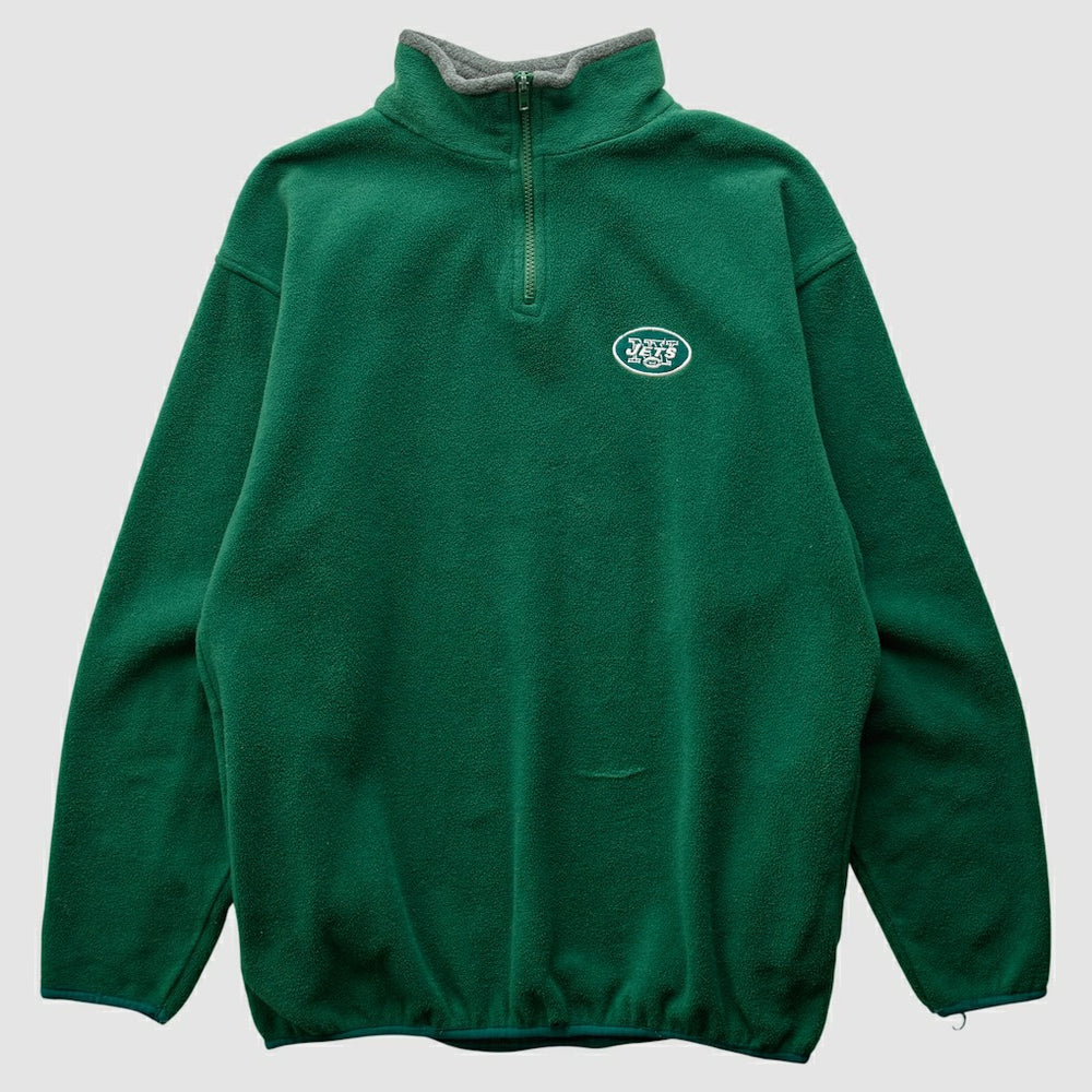 New York Jets Majestic 2000s 1/4 Zip Sweatshirt - Green Vintage sale