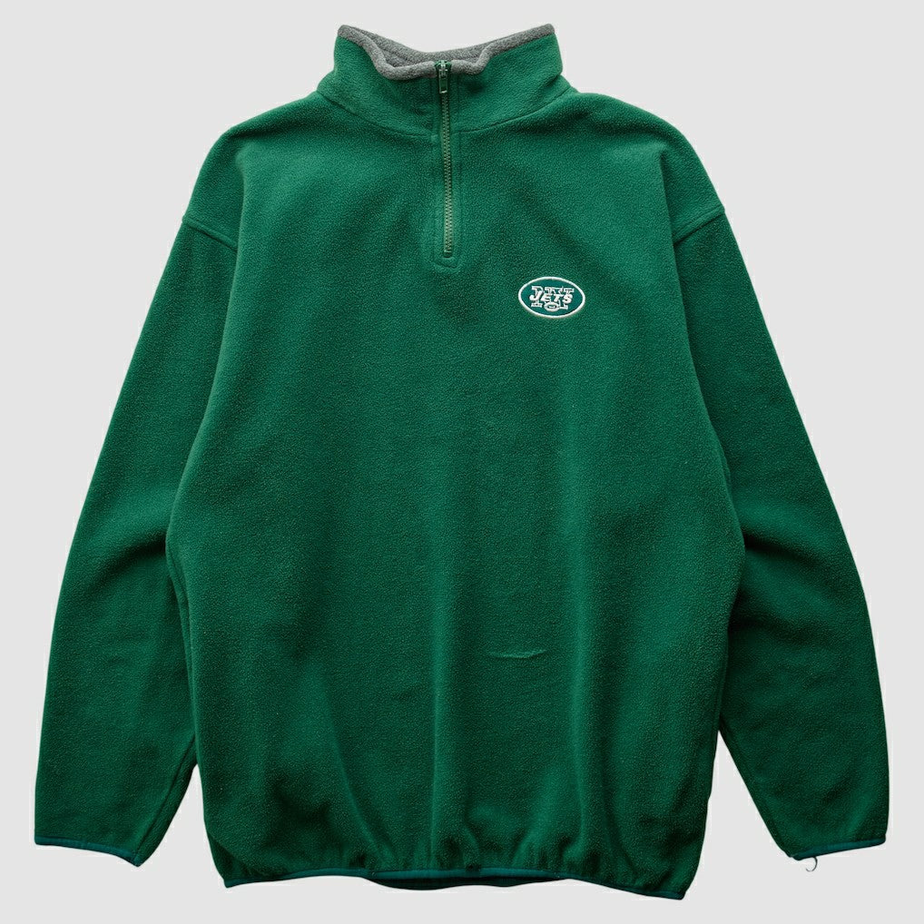 New York Jets Majestic 2000s 1/4 Zip Sweatshirt - Green Vintage sale